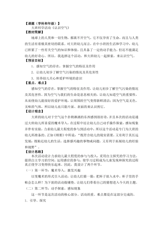 《认识空气》（大班）