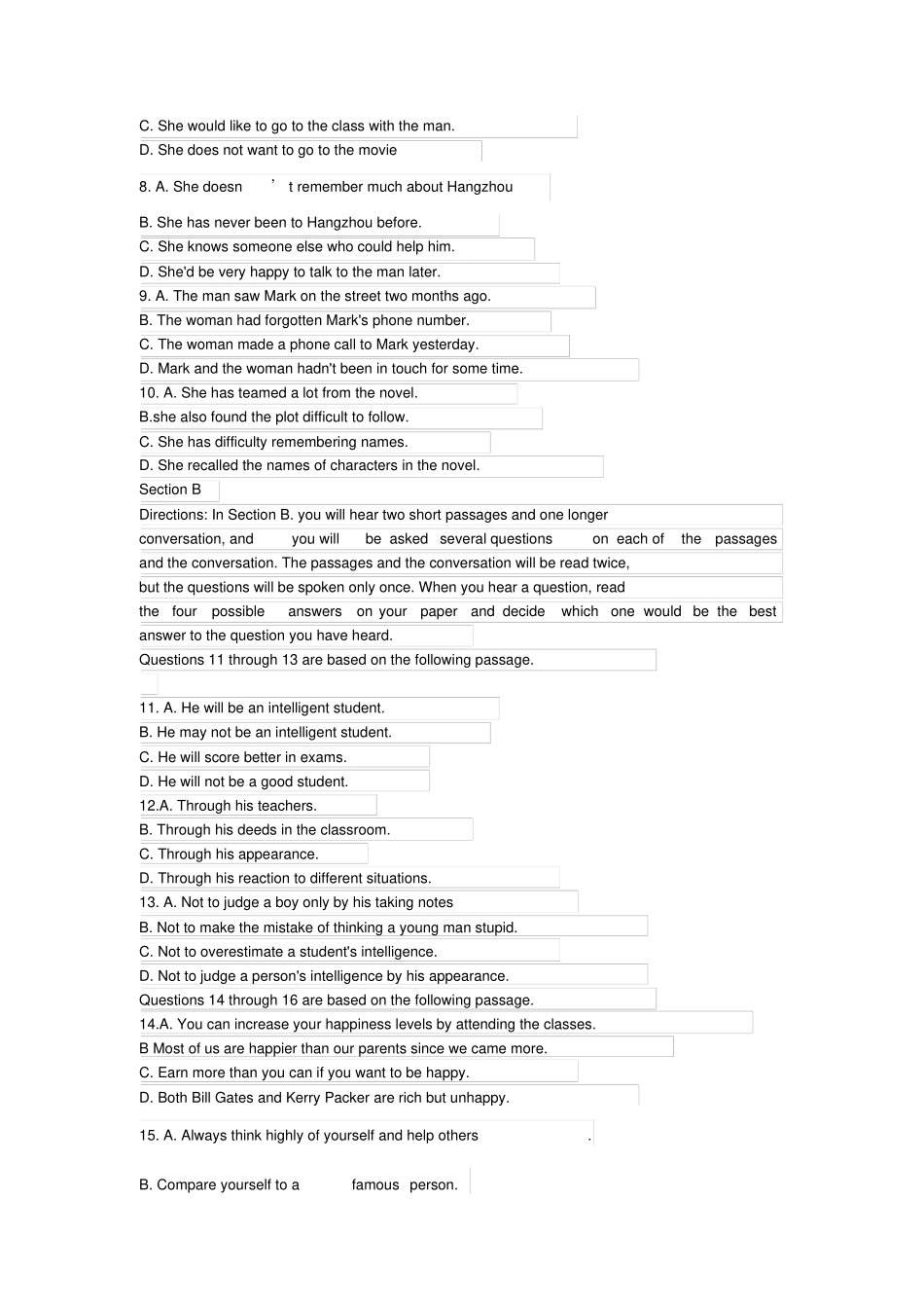 上海宝山区2019届高三二模英语试卷及答案_第3页