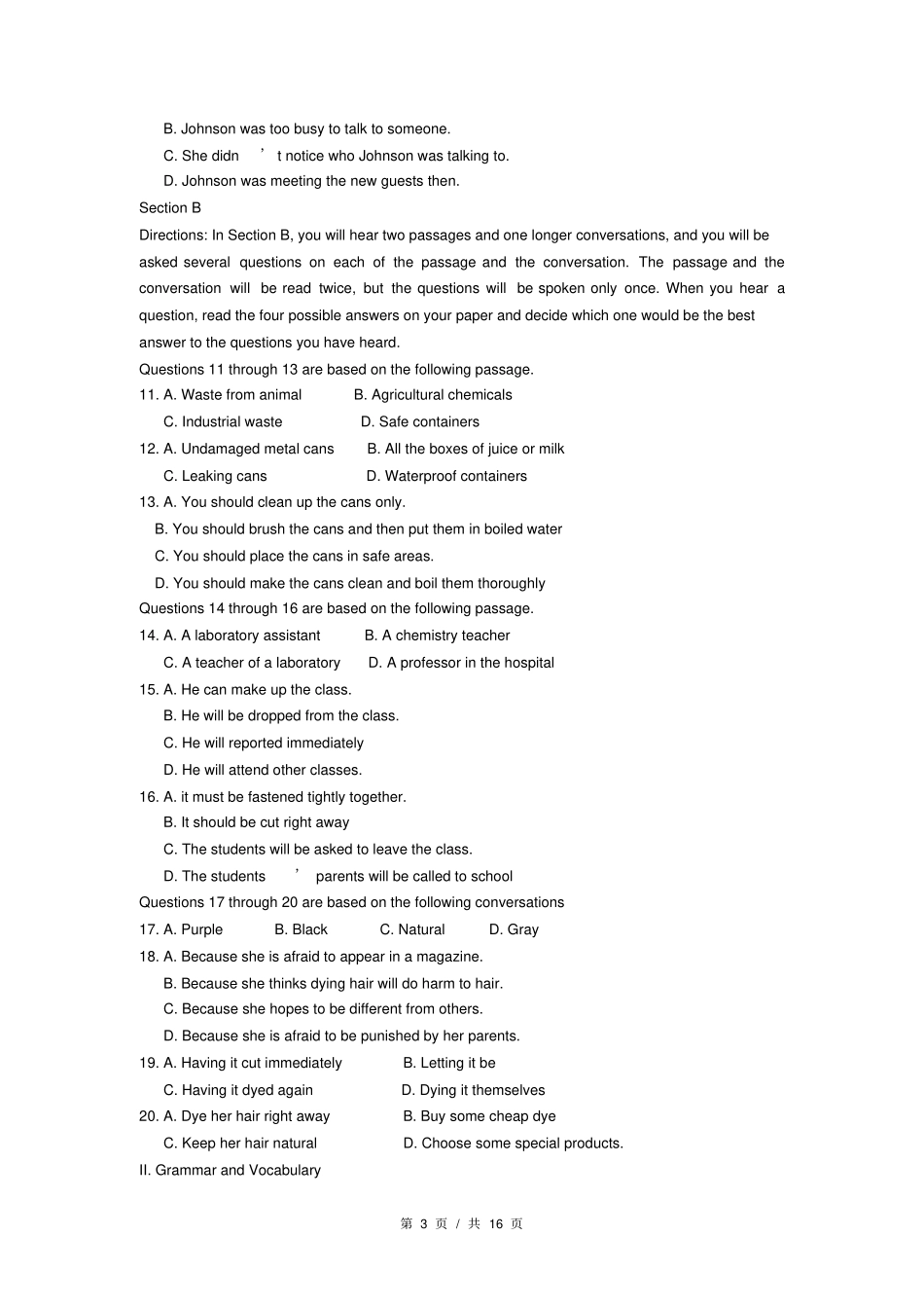 上海宝山区2019届高三英语一模_第3页