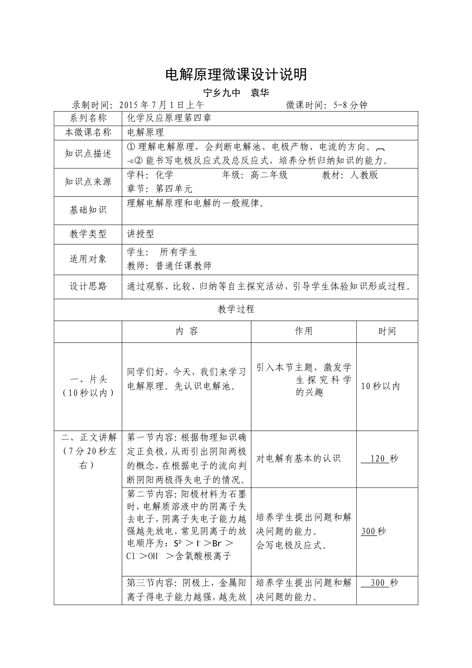 电解原理微课设计说明_第1页