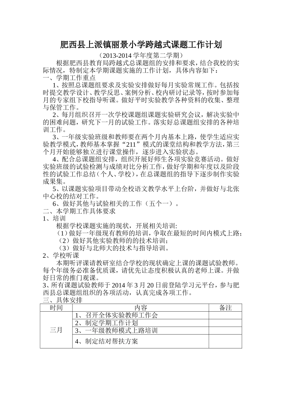 丽景小学跨越式课题实施方案_第1页