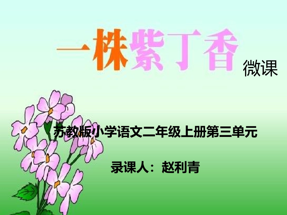 一株紫丁香》微课_第1页