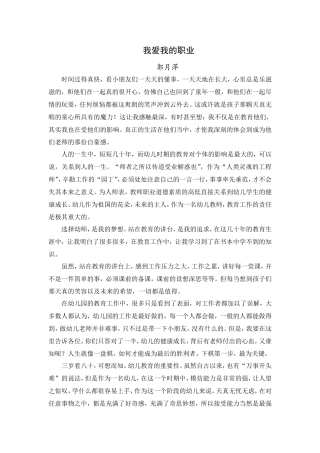 我爱我的职业