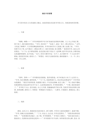 皱纹中的智慧