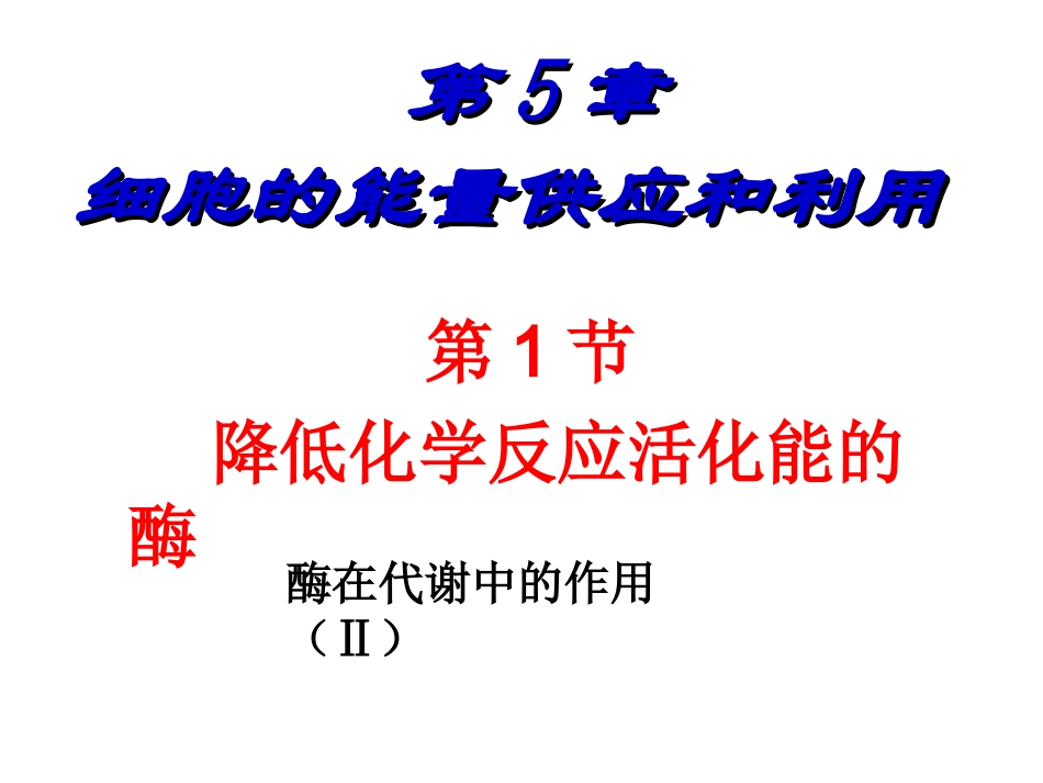 高考生物第一轮复习-酶_第1页