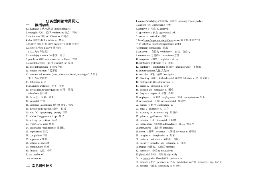 任务型阅读常用词汇_第1页
