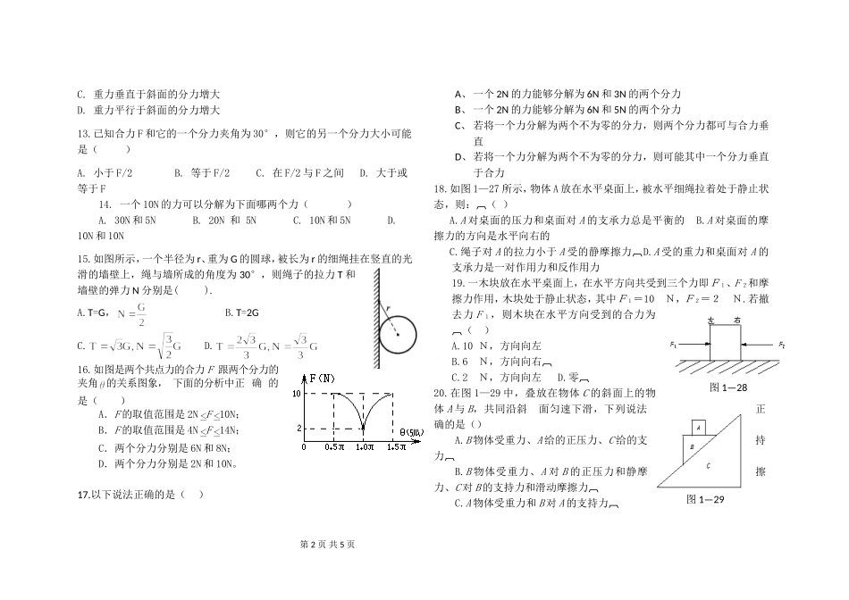 力的分解习题_第2页