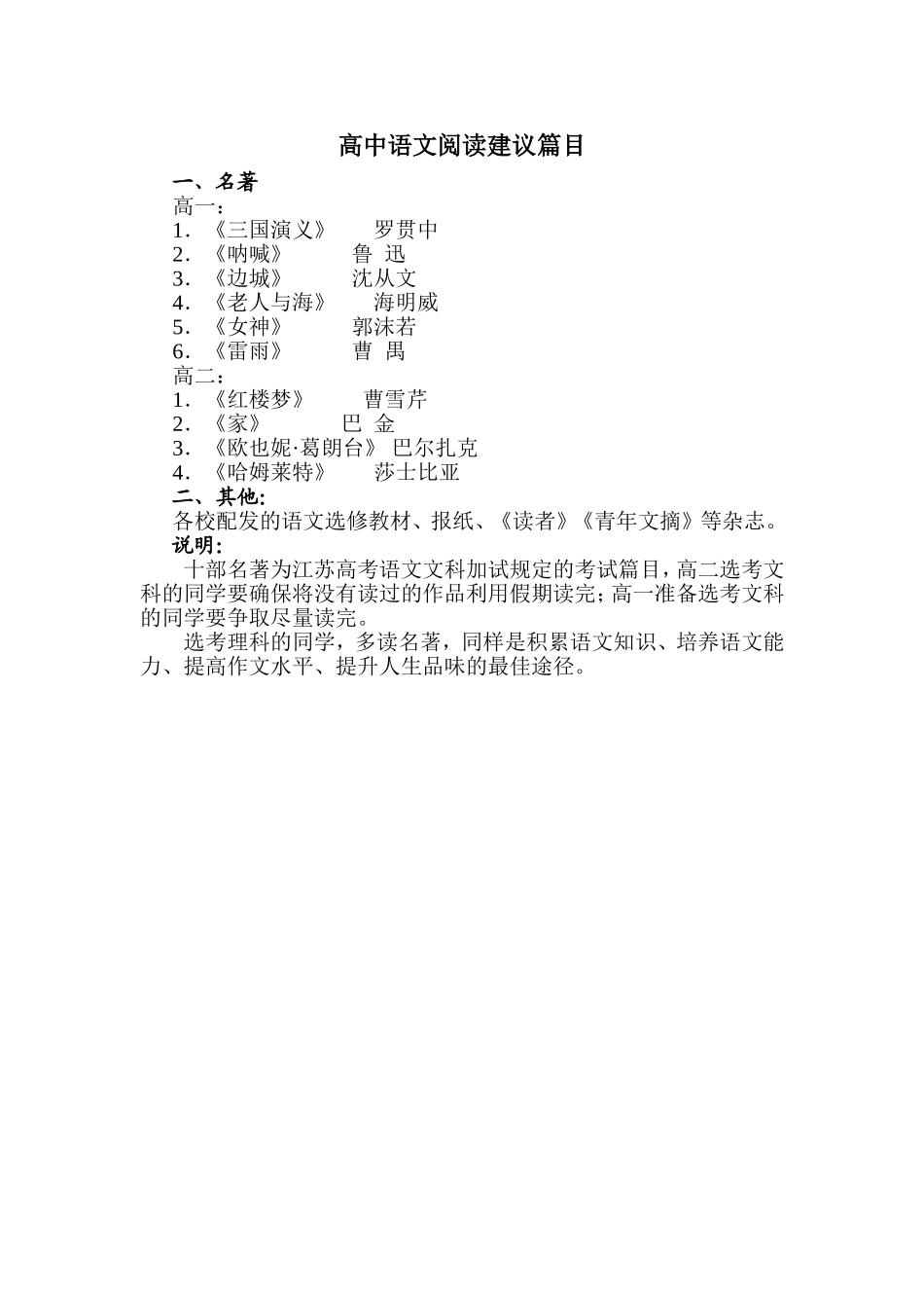 高中必读书目_第1页