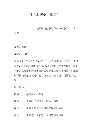 叶子上的小血管