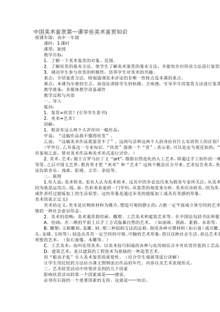 中国美术鉴赏第一课学些美术鉴赏知识
