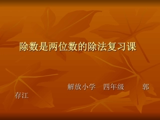除数是两位数的除法复习课