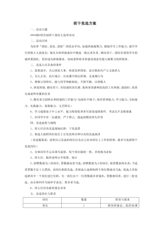 班干竞选方案