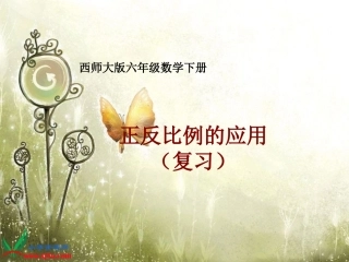西师大版数学六年级下册《正反比例的应用（复习）》课件