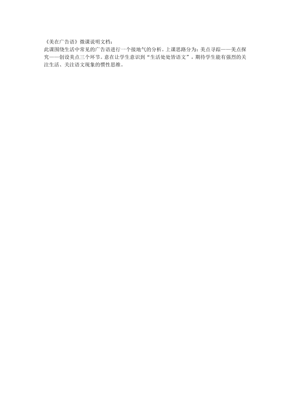 美在广告语文档说明_第1页