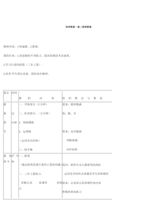 体育教案－高二排球教案