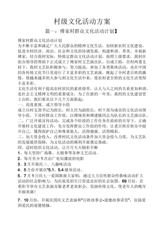 村级文化活动方案
