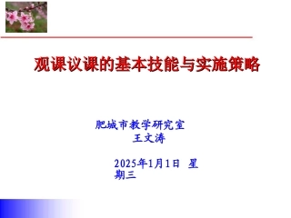 观课议课的基本技能与实施策略