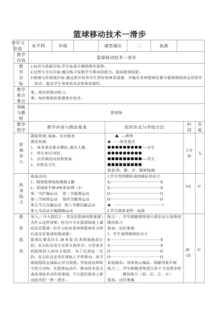 篮球移动技术—滑步_教_案
