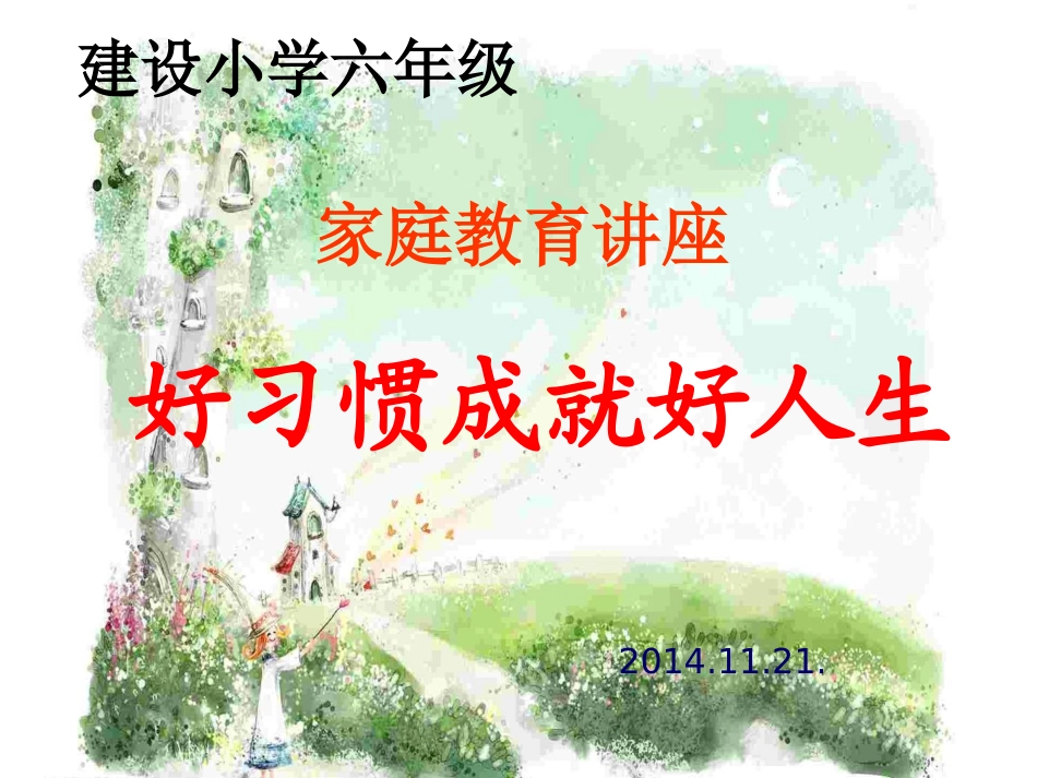 好习惯成就好人生六年级家庭教育讲座_第1页