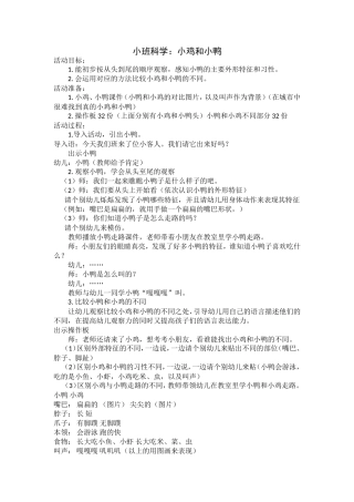 小班科学小鸡和小鸭x