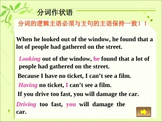高考二轮专项复习——分词作状语课件