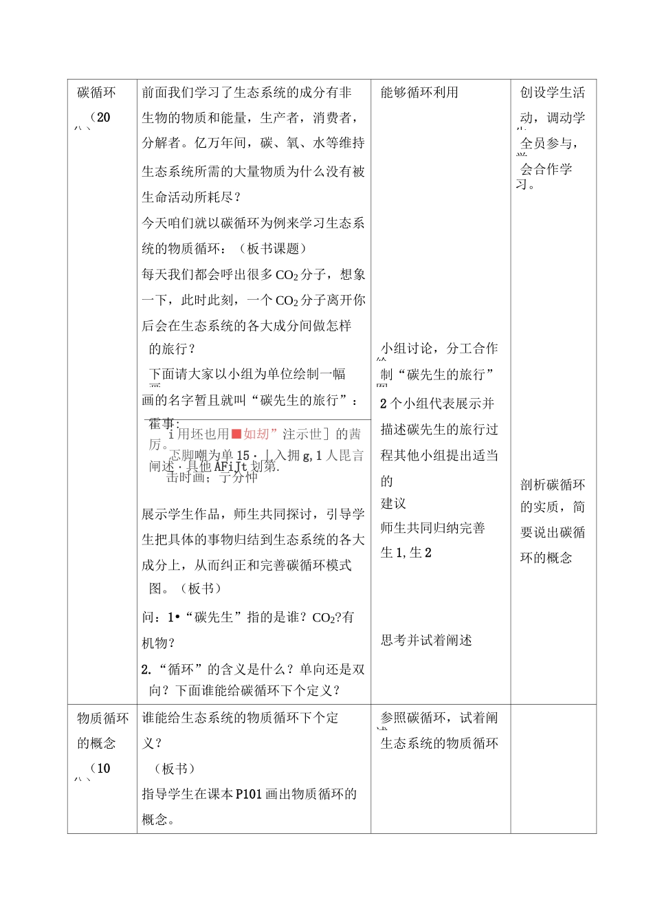 人教版高中生物必修三《生态系统的物质循环》教案_第3页