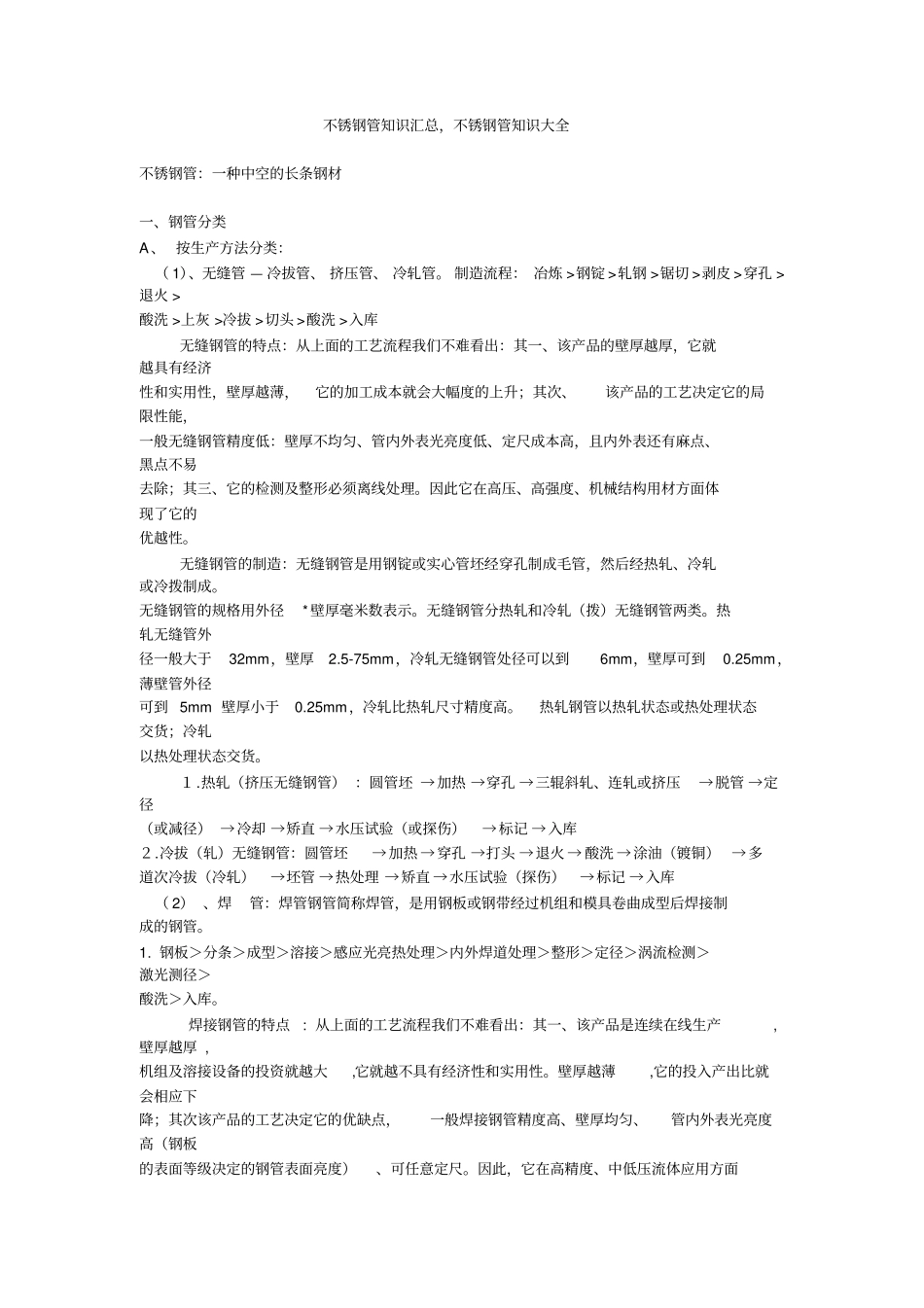 不锈钢管知识汇总资料_第1页