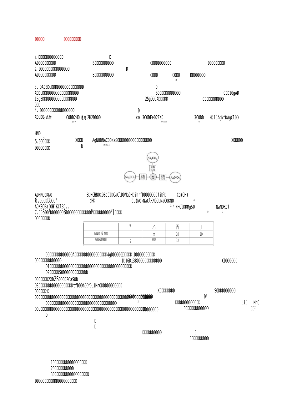 九年级化学四大基本反应练习题_第1页