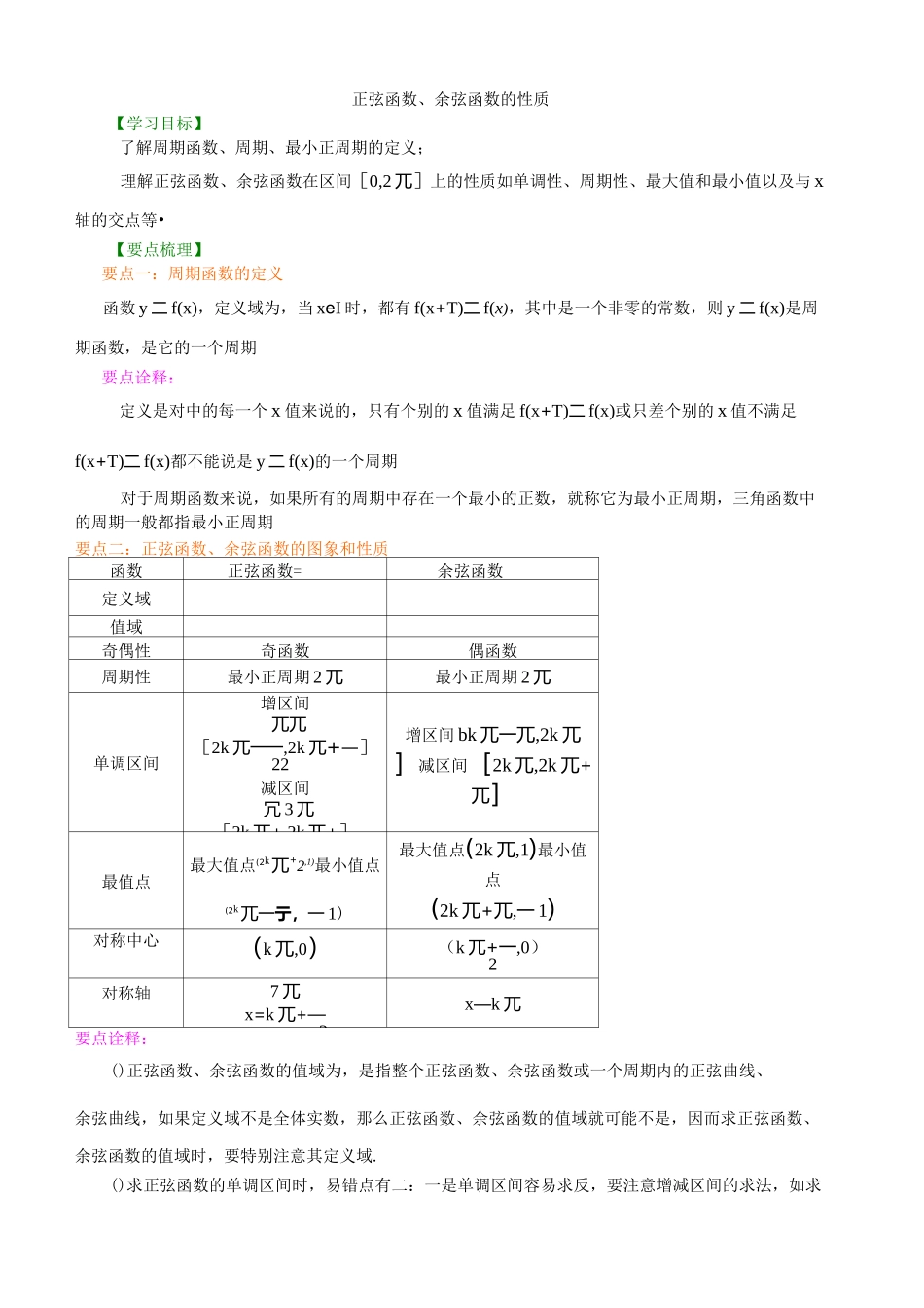 知识讲解_正弦函数、余弦函数的性质_基础_第1页
