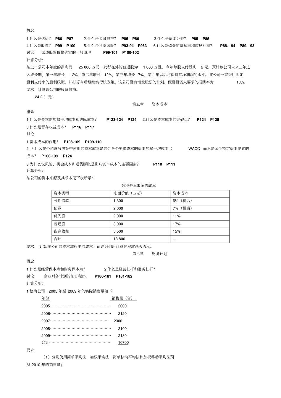 专升本财务管理学期末复习资料111219_第2页