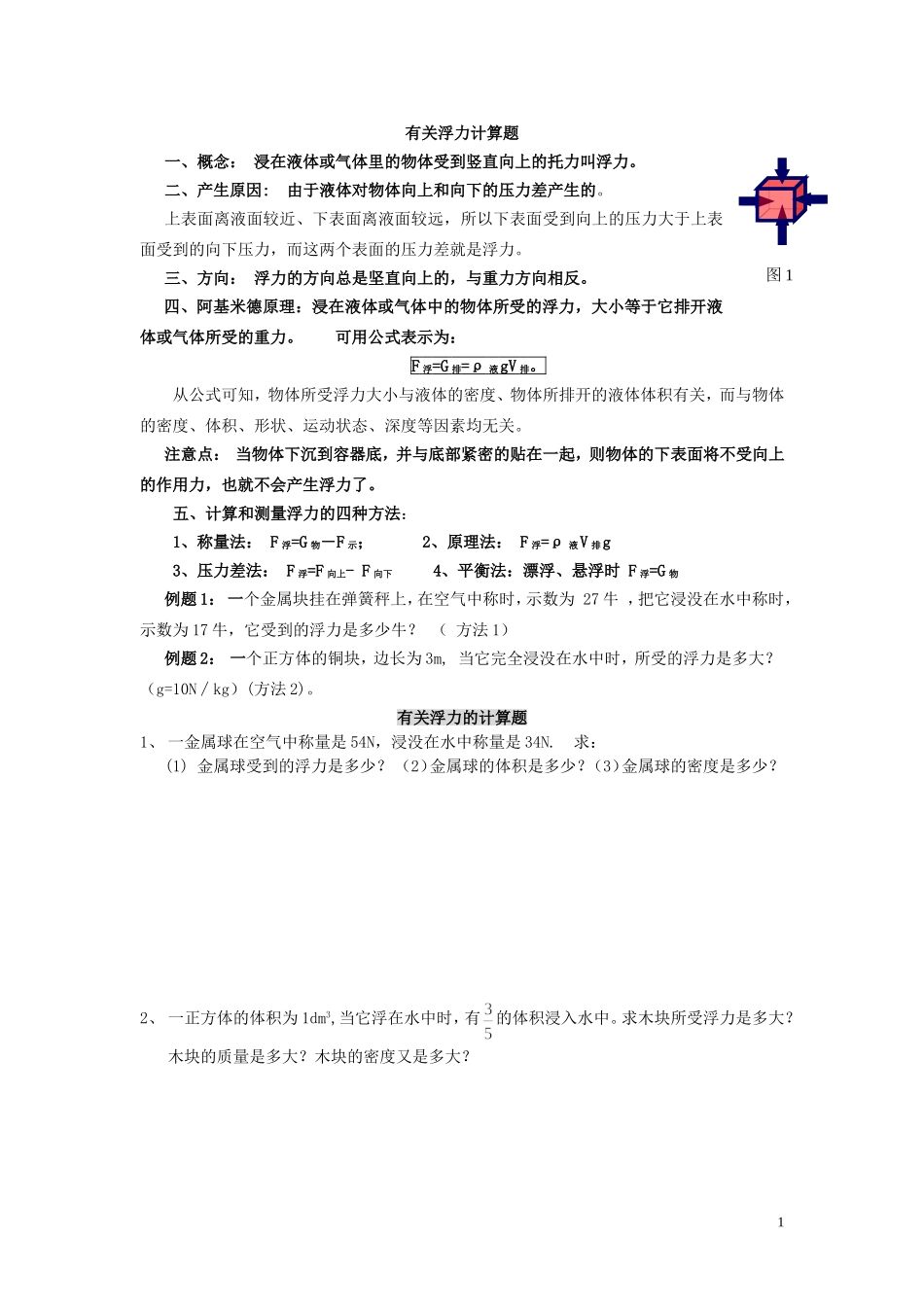 有关浮力计算题_第1页