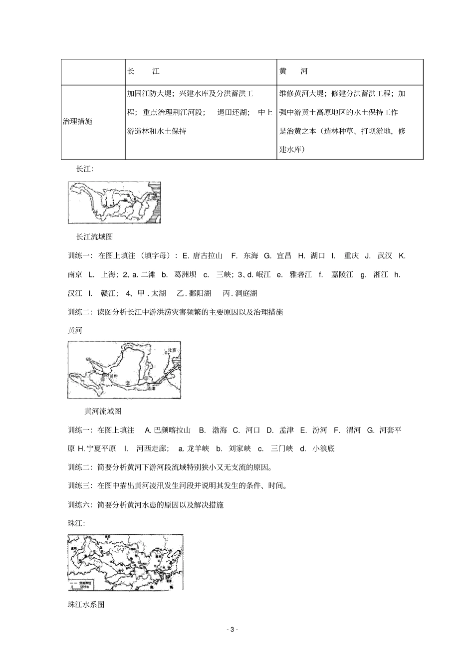 专题复习中国的河流和湖泊学案剖析_第3页