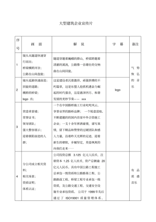 专题片文案脚本