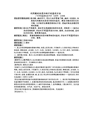 酸的鉴别复习课教案