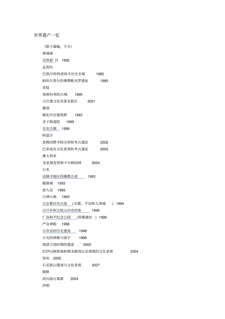 世界遗产一览剖析_第1页