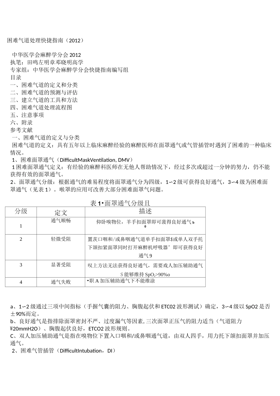 困难气道处理快捷指南_第1页