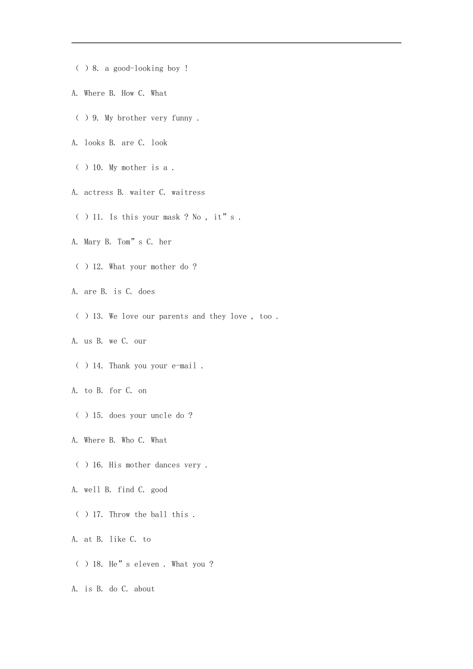 五年级英语碎题_第3页