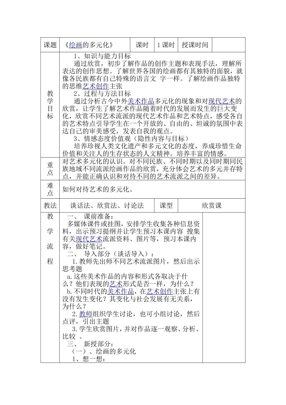《绘画的多元化》_第1页