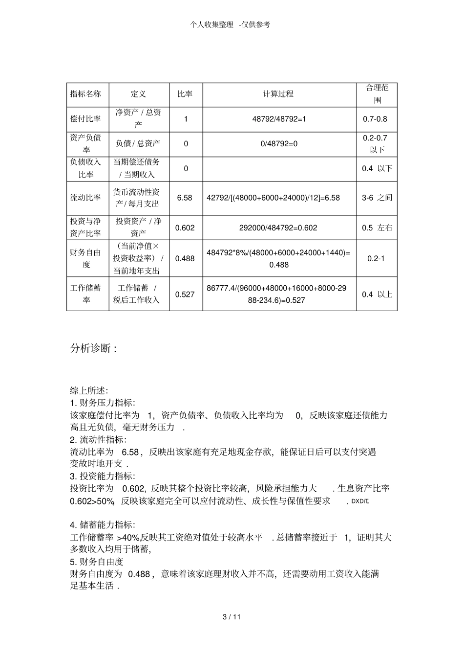 个人理财案例一最终分析研究报告_第3页