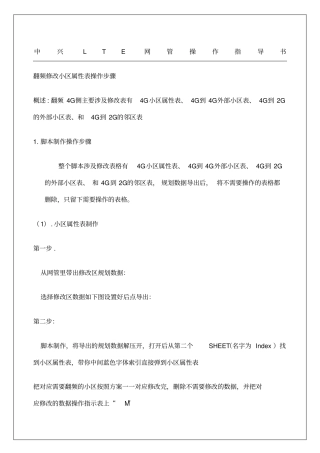 中兴LTE网管操作指导手册