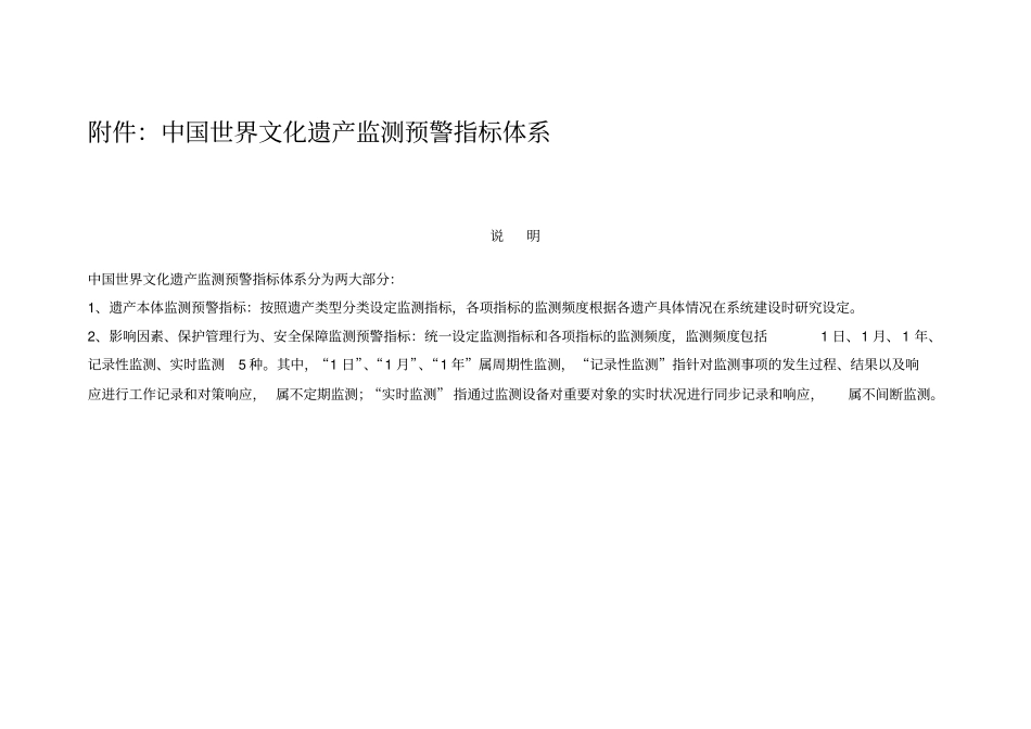 中国世界文化遗产监测预警指标体系_第1页