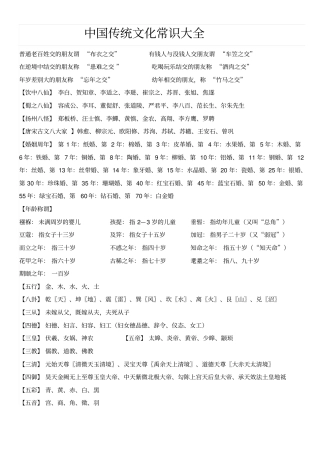 中国人必知传统文化常识辩析