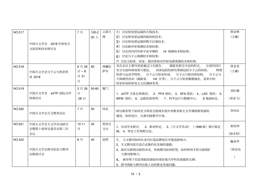 中国天文学会2018年活动计划表_第2页