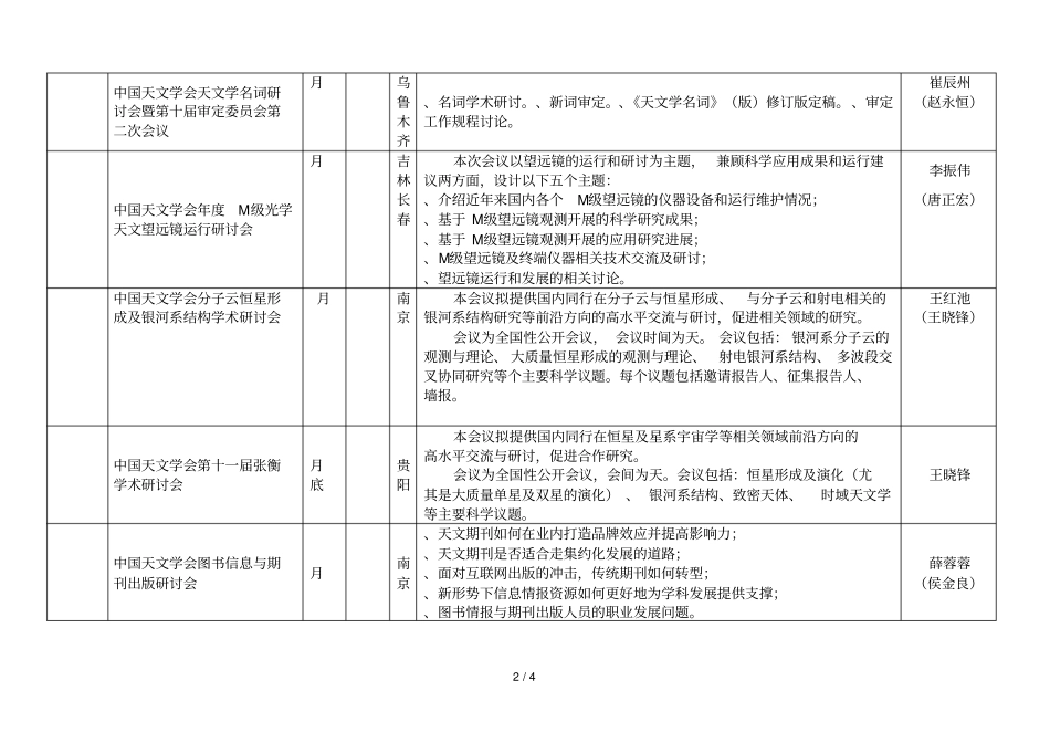 中国天文学会年活动计划表_第2页