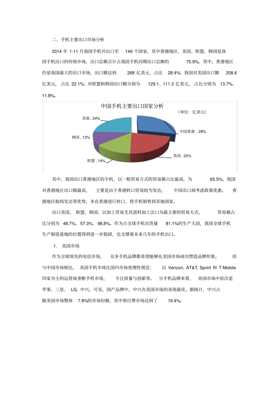 中国手机行业出口分析报告_第3页
