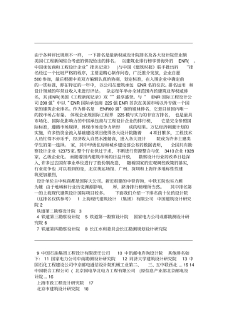 中国权威设计院排名及各大设计院营业额解读
