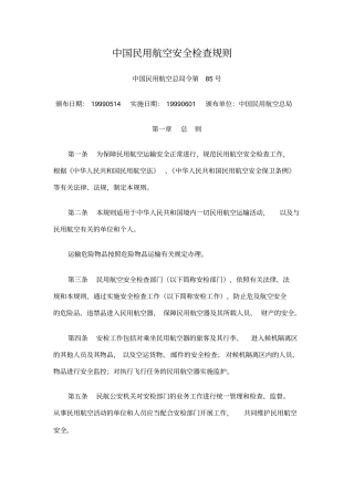 中国民用航空安全检查规则
