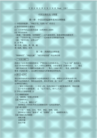 中国法制史复习纲要
