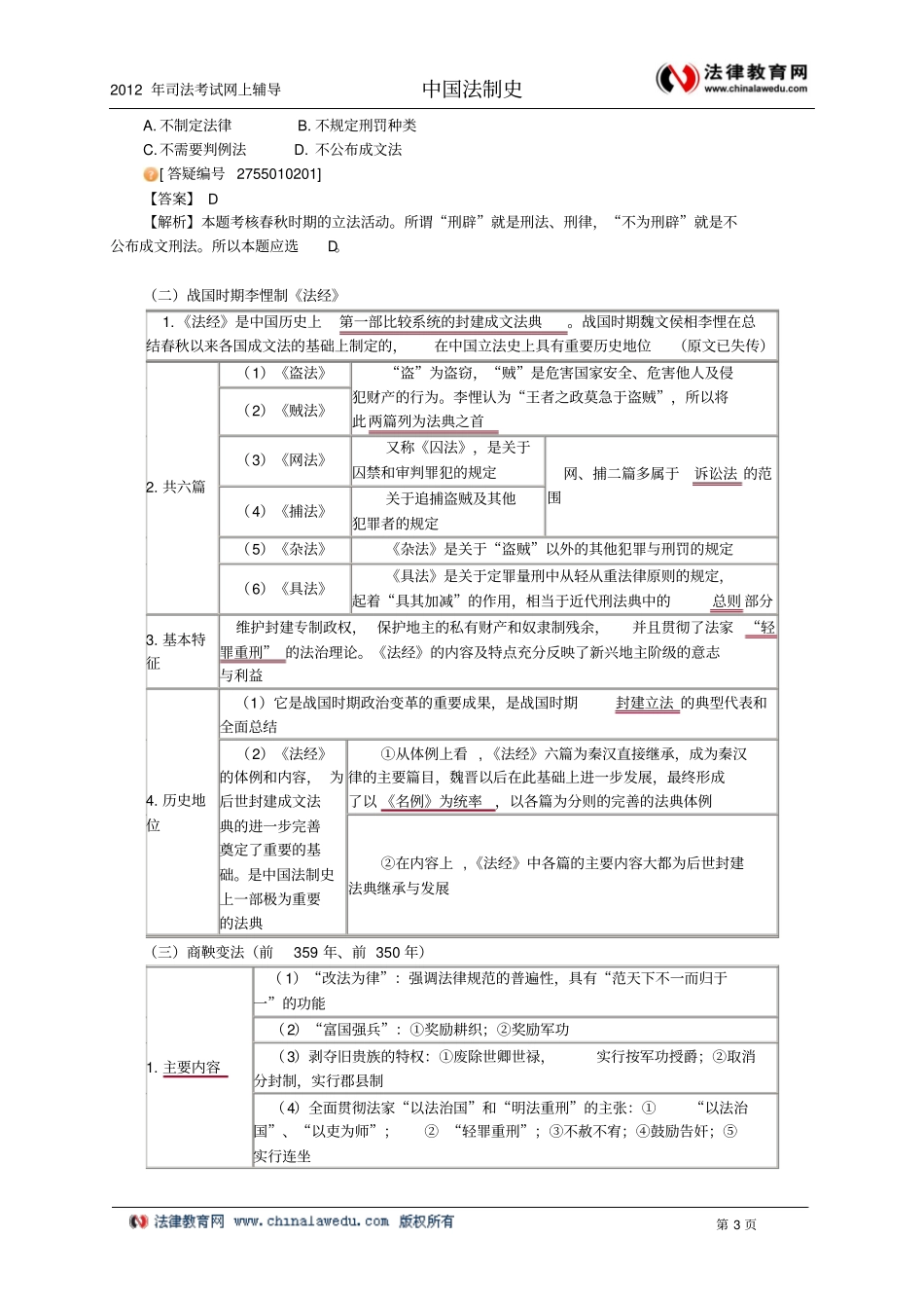 中国法制史完整讲义教材_第3页