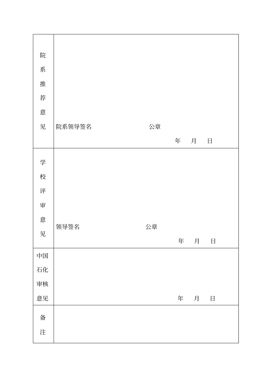 中国石化英才奖学金评审表_第2页